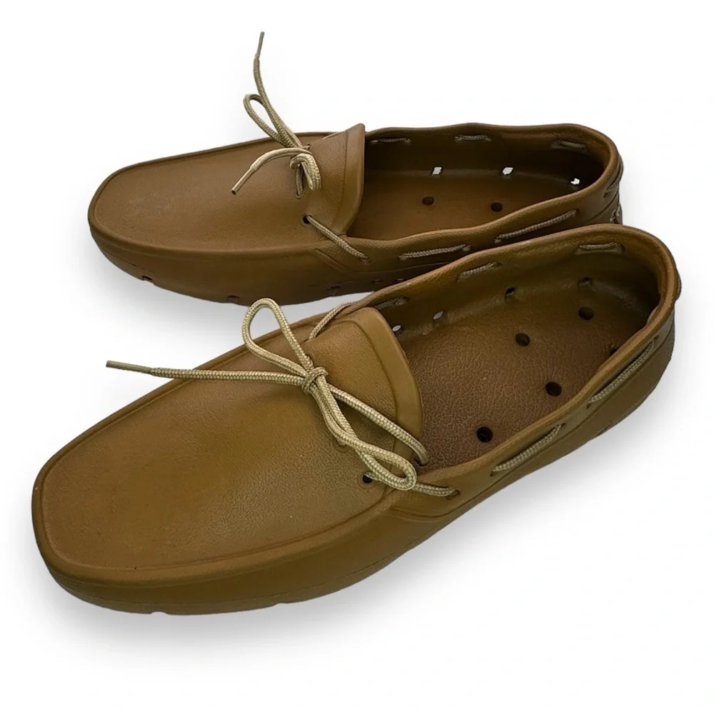 TUCKET Men Classic Loafer Deck Shoes Cognac Vanilla Boat Shoes Slip Resistant